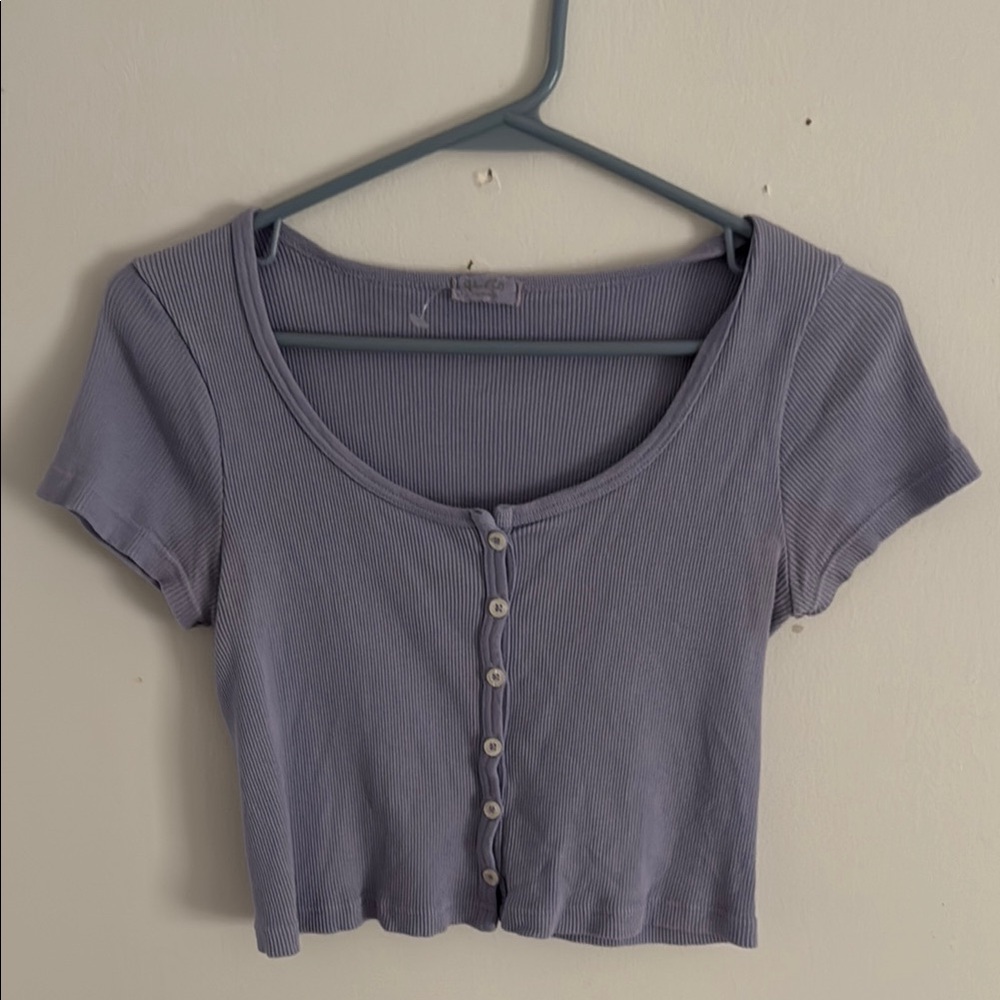 Brandy Melville Lavender Ribbed Zelly Top
